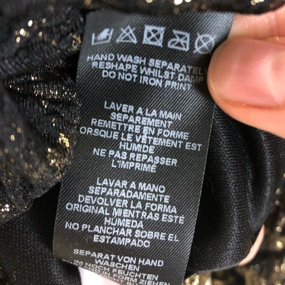 NWT ASOS Leopard Print Black and Gold Shiny Skirt Women’s Size 2 - Picture 9 of 10